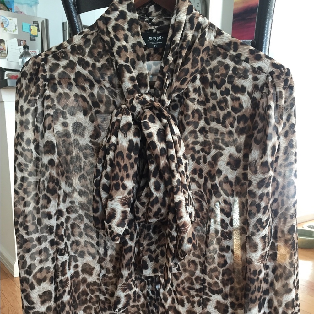 Sheer Leopard Blouse by Nasty Gal